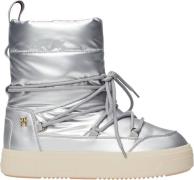 Tommy Hilfiger Laceup Metallic Snowboot Kvinde Silver Sneakers Str 40 ...