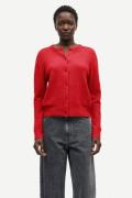 Samsøe Samsøe Nor Short Cardigan 7355 Kvinde Scarlet Sage Sweaters Str...