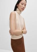 MANGO 100% Wool Turtleneck top Kvinde Light Beige Rullekraver Str L - ...