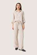 Soaked in Luxury Slauran Pants 100% Linen Kvinde White Pepper Bukser M...