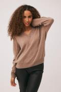 Magasin Mabel 10 100% Cashmere Kvinde Sand Melange Sweaters Str L Cash...