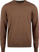 Stenströms Sweater Knitted Crew Neck With Patch Merino Wool Mand Brown...