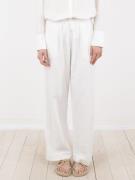 Neo Noir Sonar Linen Pants Kvinde White Bukser Med Brede Ben Str 40 - ...