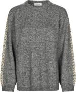 Modström Linemd Oneck Kvinde Dark Grey Melange Sweaters Str L - hos Ma...