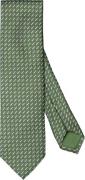 ETON Mid Green Geometric Woven Silk Tie 80 - Slips Silke hos Magasin