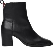 Tommy Hilfiger Ankle Boot MID Wrapped Lthr Heel Kvinde Black Støvlette...