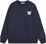 Wood Wood Wwnoel AA Chest Print Sweatshirt Mand Navy Sweatshirts Str X...