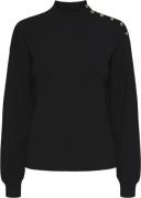 YAS Yashama LS Knit Pullover Kvinde Sort Sweaters Str L - hos Magasin