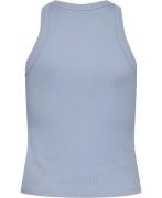 MANGO Ribbed Cottonblend top Kvinde Lt-pastel Blue Langærmede Bluser S...