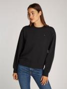 Tommy Hilfiger REG Flag ON Chest Swtshrt Kvinde Black Langærmede Bluse...