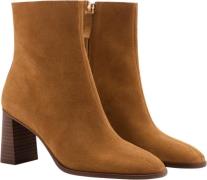 MANGO Heel Suede Ankle Boot Kvinde Medium Brown Støvletter Str 35 - Læ...