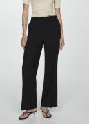 MANGO Wideleg Pleated Trousers Kvinde Black Bukser Med Lige Ben Str 40...