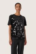 Soaked in Luxury Sldarnella Tee Kvinde Black Kortærmede T-shirts Regul...