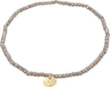 Pilgrim Indie Bracelet Grey, Goldplated one size - Perlearmbånd Lycra ...