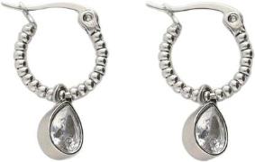 My Jewellery Hoop Earrings With Rhinestone Pear Drop - Creoler hos Mag...