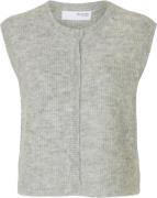 Selected Femme Slflulu SL Button Oneck Vest EX Kvinde Grå Sweaters Str...