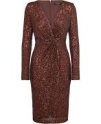 Lauren Ralph Lauren Soft Drapey Sequincocktail Dress Kvinde Bronze Kor...