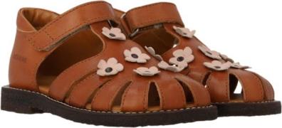 ANGULUS Sandal med Blomsterapplikationer 1545/3203 Cognac/rosebud Sand...