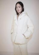 MANGO Hood Quilted Coat Kvinde Natural White Dunjakker Str S - hos Mag...