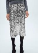 MANGO Skirt. - Xjaviera Kvinde Silver Midi Nederdele Str L - hos Magas...