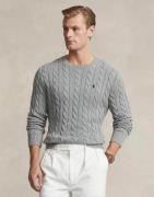 Polo Ralph Lauren Cableknit Cotton Sweater Mand Grå Sweaters Str L - B...