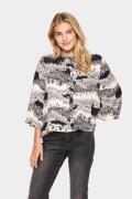 Saint Tropez Iselinsz Blouse Kvinde Black Wavy Flowers Langærmede Blus...