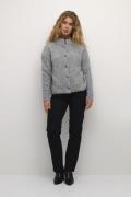 Kaffe Kaane Knit Cardigan Kvinde Grey Melange Cardigans Str L - hos Ma...