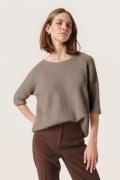 Soaked in Luxury Sltuesday Jumper Kvinde Walnut Kortærmet Strik Casual...