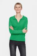 Saint Tropez Milasz Polo Pullover Kvinde Verdant Green Melange Sweater...