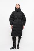 Ganni Tech Seersucker Puffer Coat Kvinde Black Dunjakker Str S/M - hos...