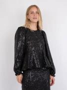 Neo Noir Rizzo Sequins Blouse Kvinde Sort Langærmede Bluser Str 40 - h...