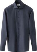 ETON Slim Fit Navy Blue Semi Solid Signature Dobby Shirt Mand Blå Lang...