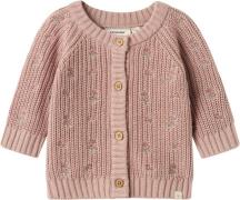 Lil' Atelier Nbfemlen EMB AO LS Knit Card LIL Str 68 - Shadow Gray Str...