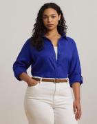 Lauren Ralph Lauren Tissue Linenshirt Kvinde New Sapphire Skjorter Str...