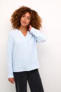 Kaffe Kamilia Blouse Kvinde Windsurfer / Chalk Stripe Langærmede Bluse...