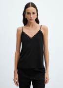 MANGO Lace top Kvinde Black Toppe Str L - hos Magasin