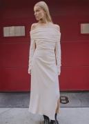 MANGO Offthe-shoulder Draped Dress Kvinde White Maxi Kjoler Str L - ho...