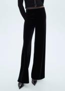 MANGO Velvet Wideleg Trousers Kvinde Black Bukser Plus Size Str S - ho...