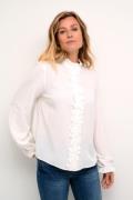 Cream Crvenea Frill Shirt Kvinde Snow White Langærmede Skjorter Str 38...