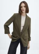 MANGO Turndown Sleeve Blazer Kvinde Beige - Khaki Blazere Plus Size St...