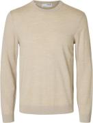 Selected Homme Slhtray LS Knit Merino Crew Neck NO Mand Oatmeal/melang...