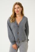 Cream Crholiday Knit Cardigan Kvinde Asphalt Melange Cardigans Str L/X...