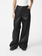 Neo Noir Pinur Faux Leather Pants Kvinde Black Bukser Med Brede Ben St...