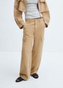 MANGO Pocket Cargo Pants Kvinde Medium Brown Cargo Bukser Str 40 - hos...