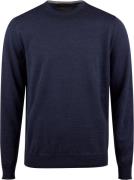 Stenströms Sweater Knitted Crew Neck With Patch Merino Wool Mand Dark ...