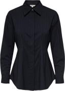 ONLY Onleda L/S Fitted Shirt WVN Kvinde Sort Langærmede Skjorter Slim ...