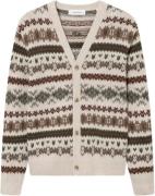 Les Deux Hordur Fair Isle Cardigan Mand Beige Cardigans Relaxed Fit St...