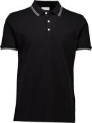 Lindbergh Polo Shirt w. Contrast Piping Mand Sort Kortærmede Poloer Re...