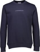 Lindbergh Logo Chest Print Oneck Sweat Mand Blå Sweatshirts Regular Fi...