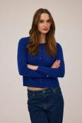 Magasin Mabel 3 100% Cashmere Kvinde Fantasy Blue Cardigans Str L Cash...